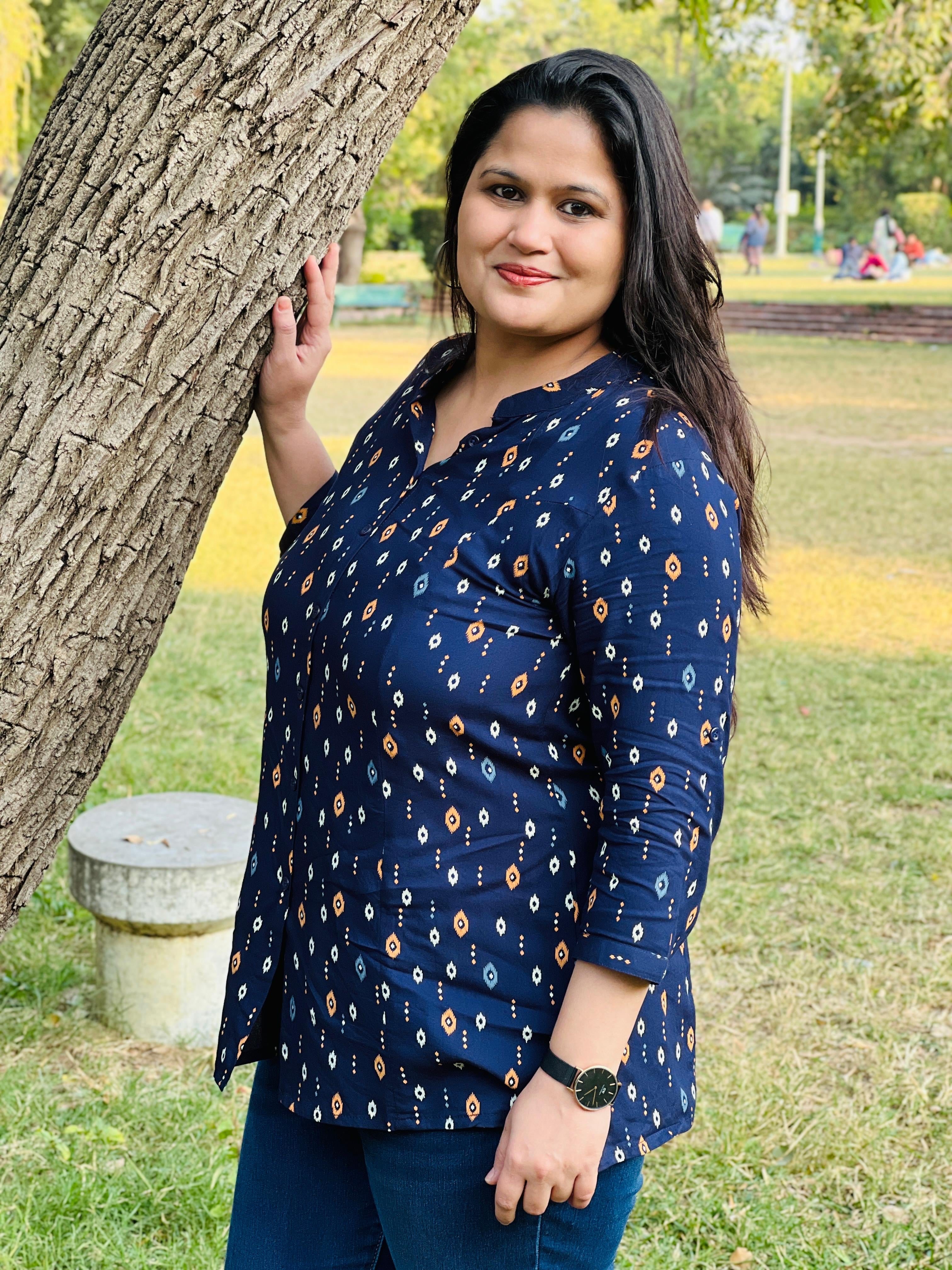 Blue Rayon Short Kurti