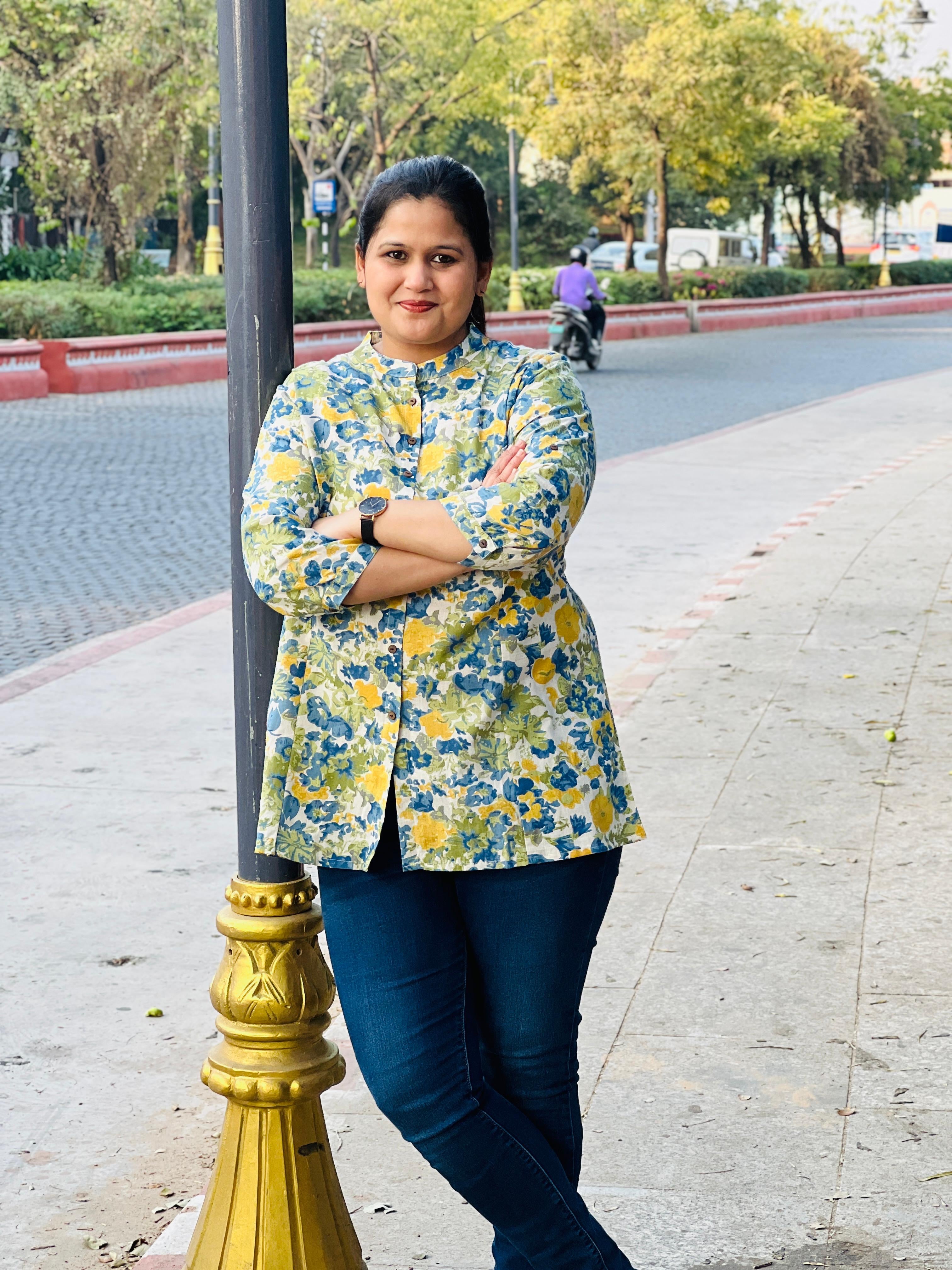Floral Printed Heavy Cotton Short Kurti