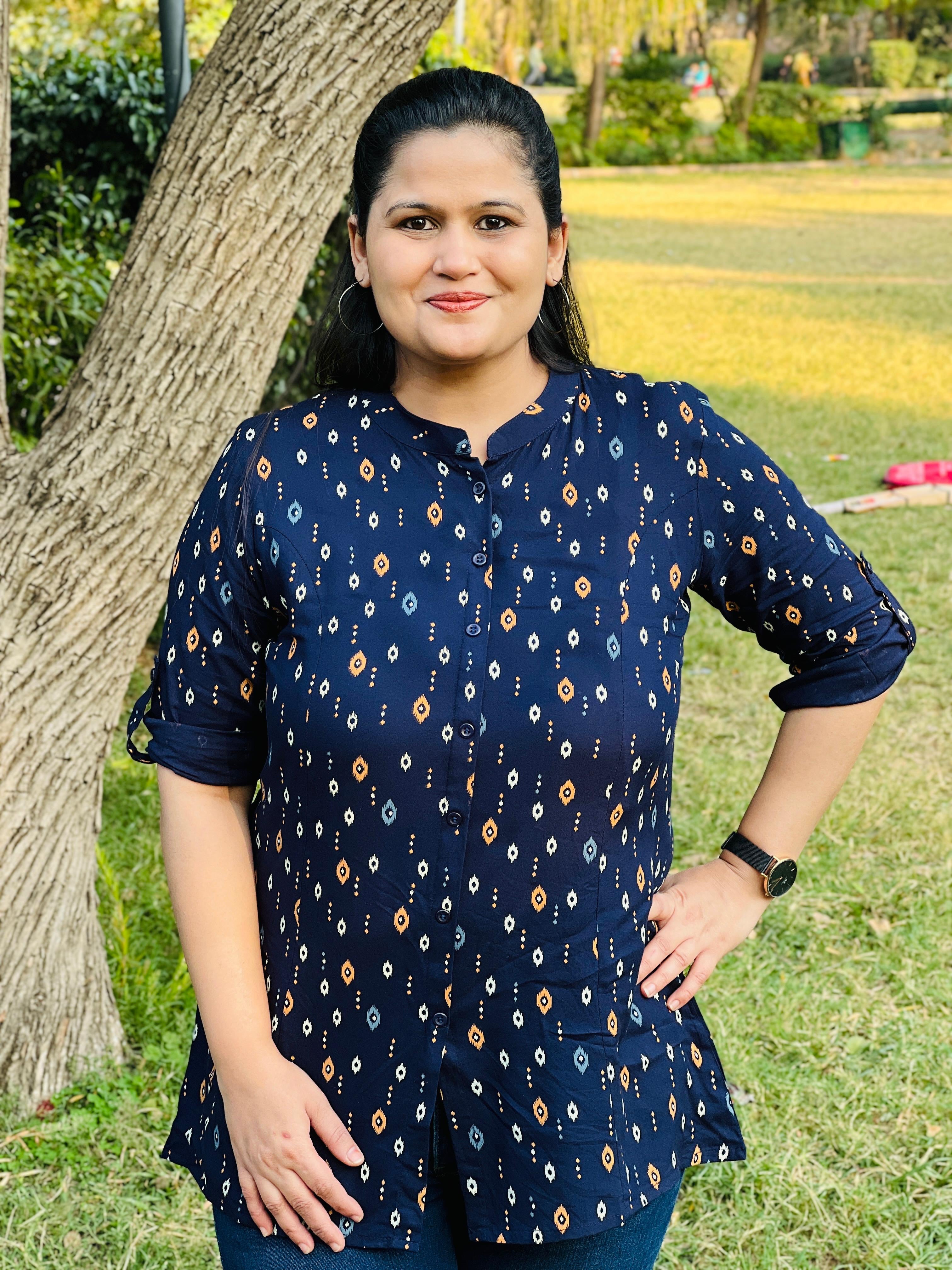 Blue Rayon Short Kurti