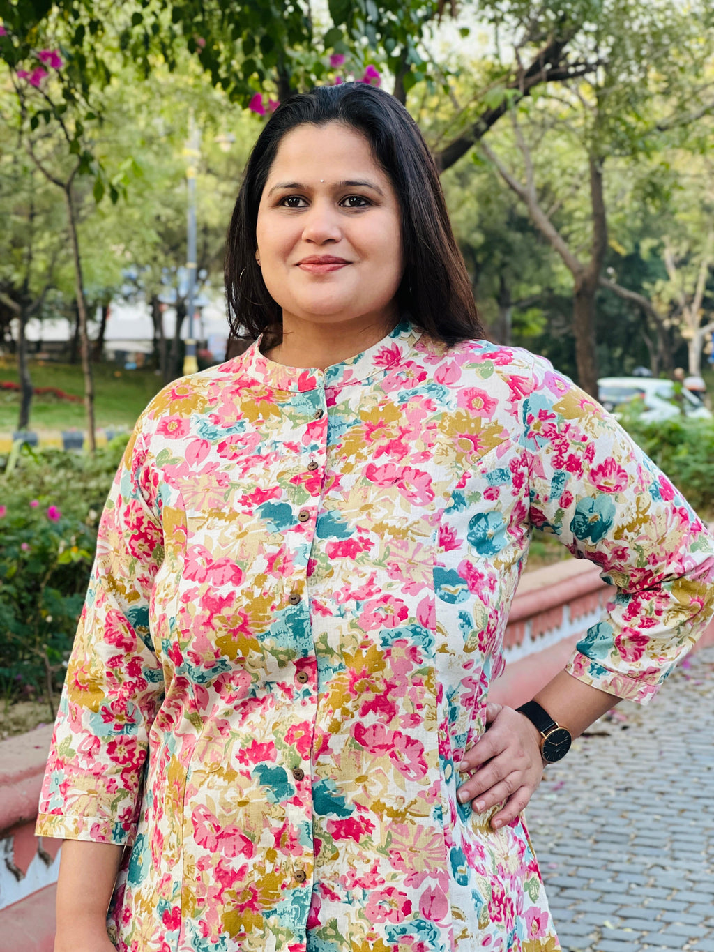 Floral Printed Heavy Cotton Short Kurti