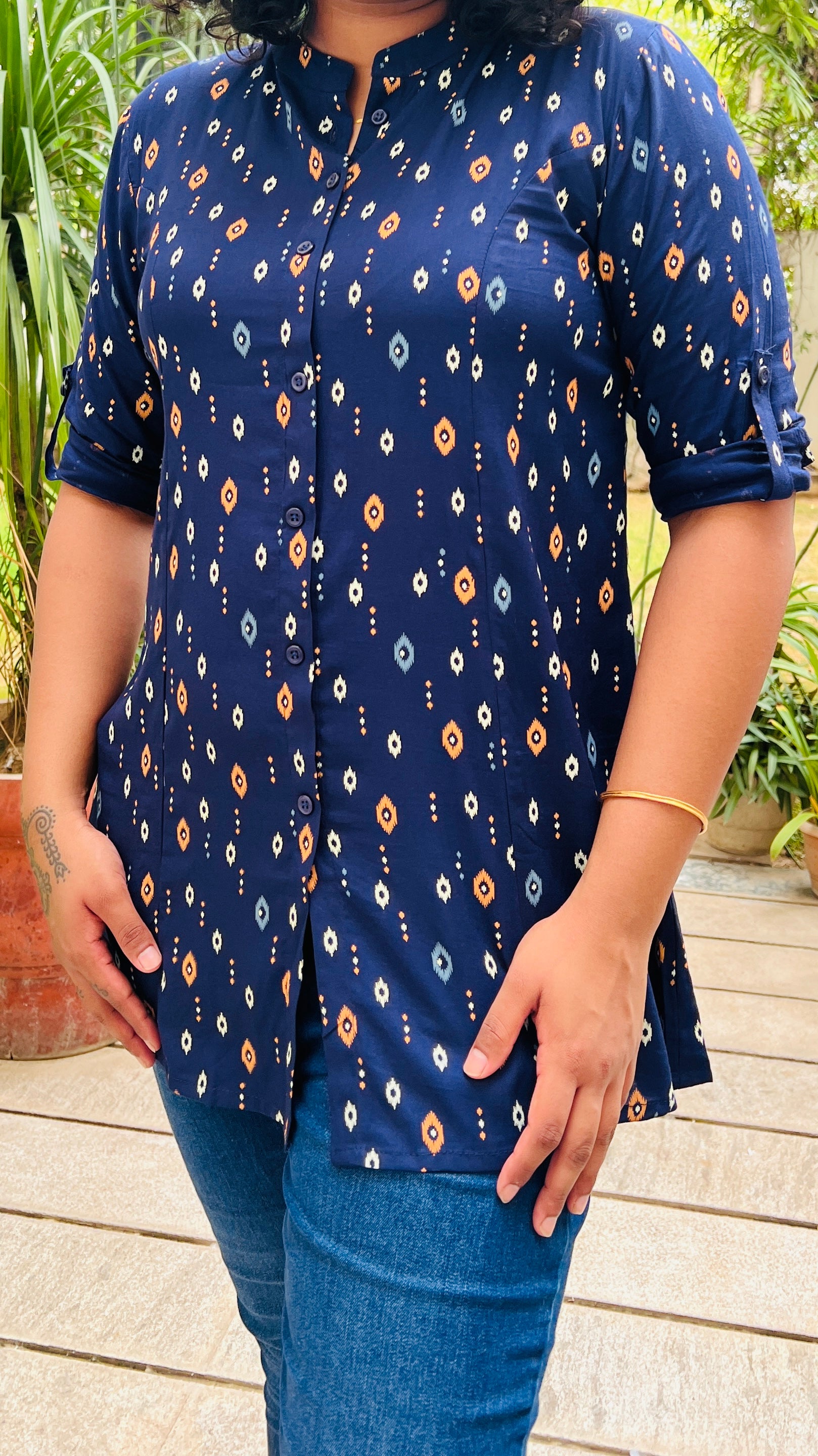 Blue Rayon Short Kurti