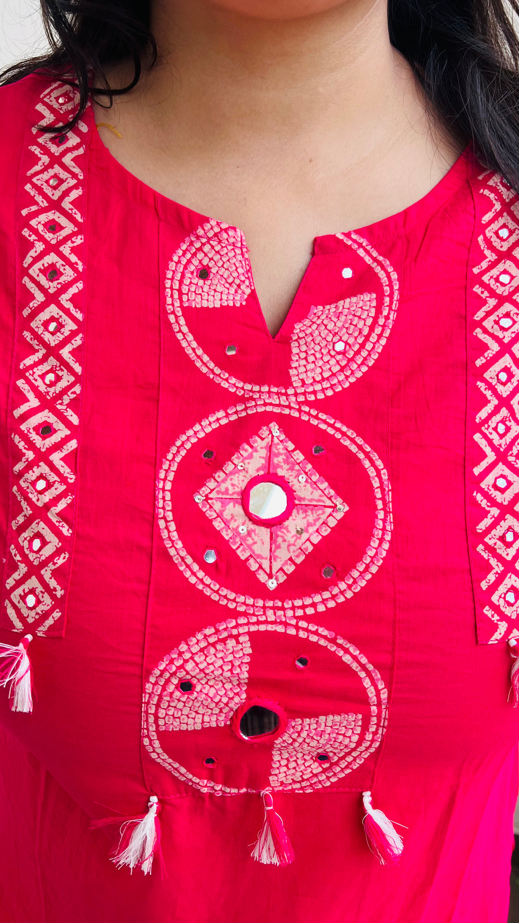 Pink Straight Fit Printed Cotton Suit Set