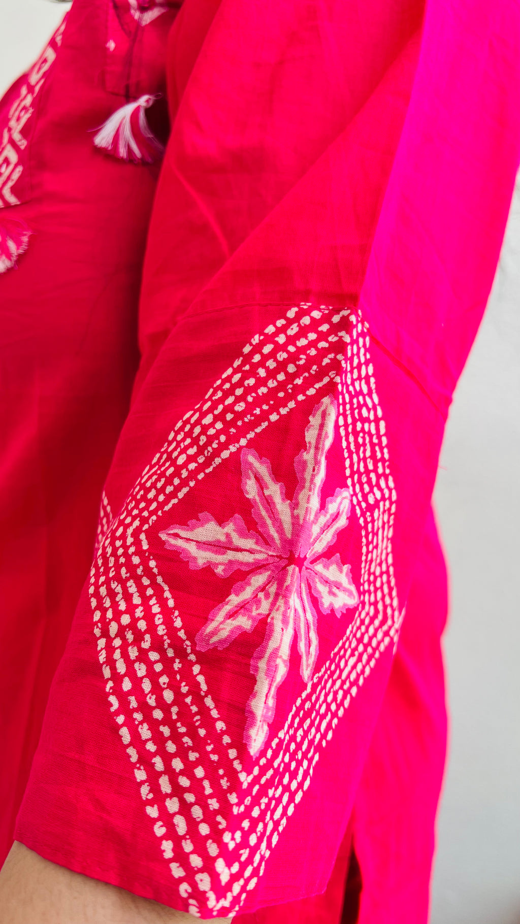 Pink Straight Fit Printed Cotton Suit Set