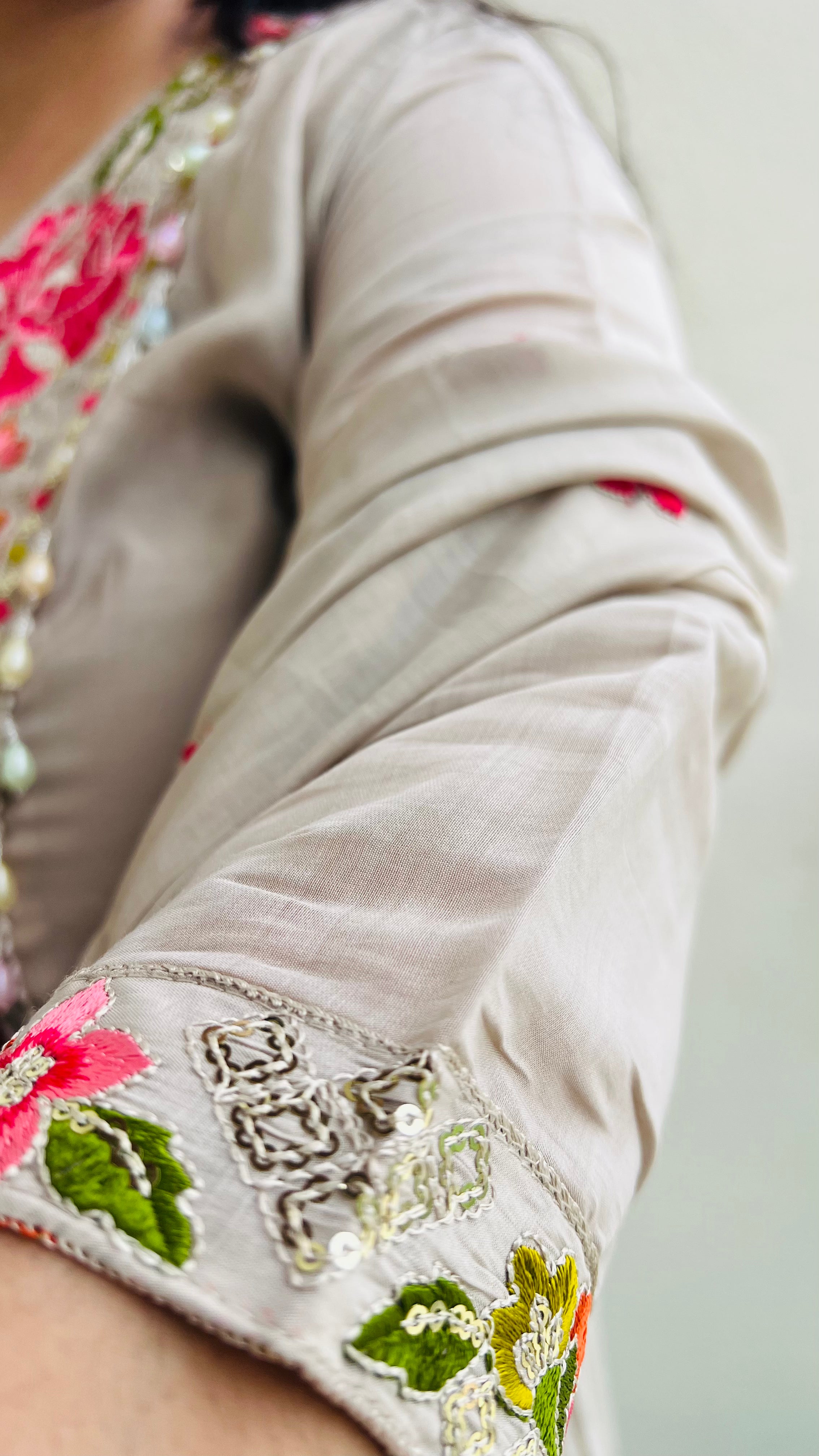 Ivory Embroidered Suit Set