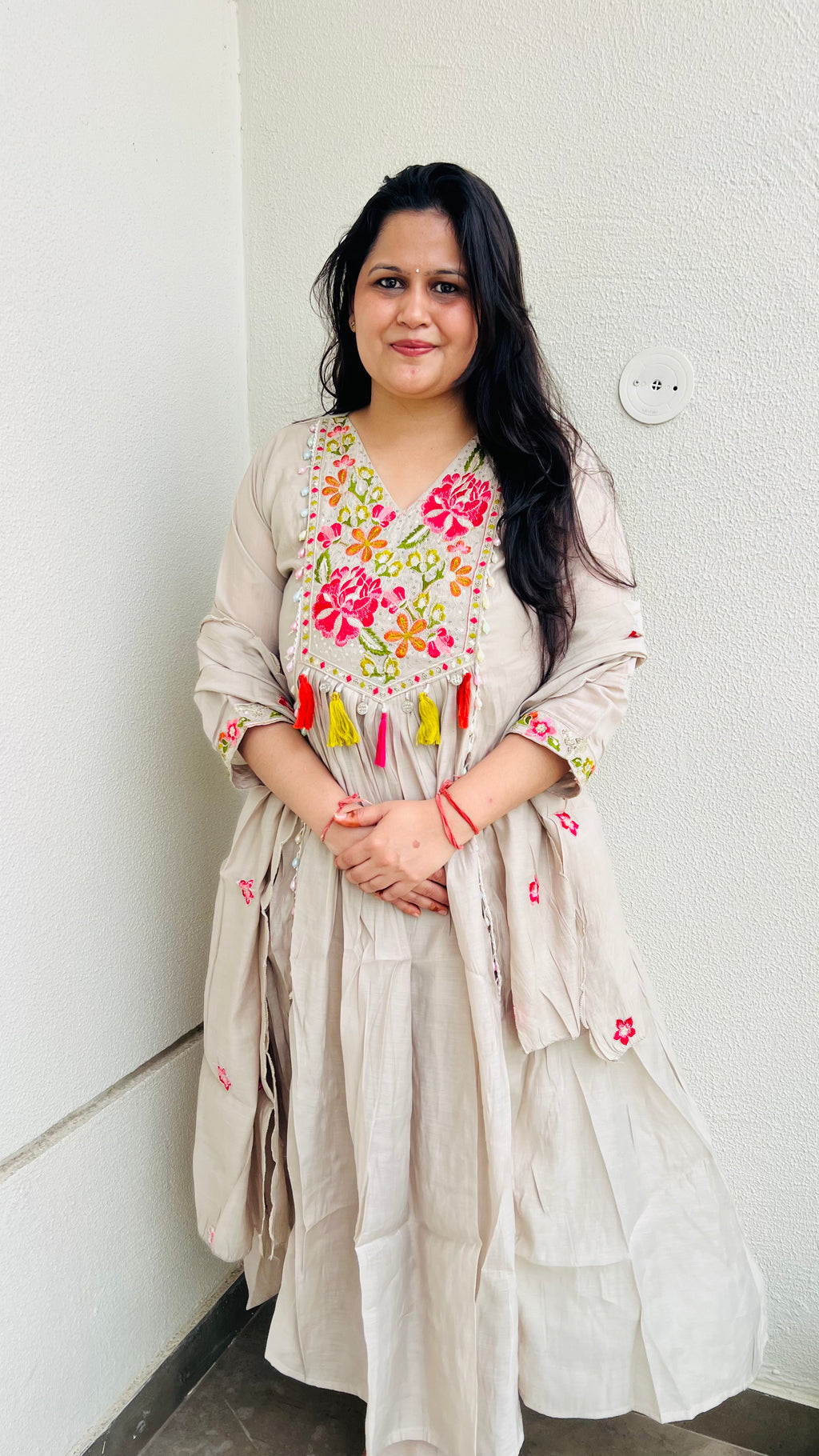 Ivory Embroidered Suit Set