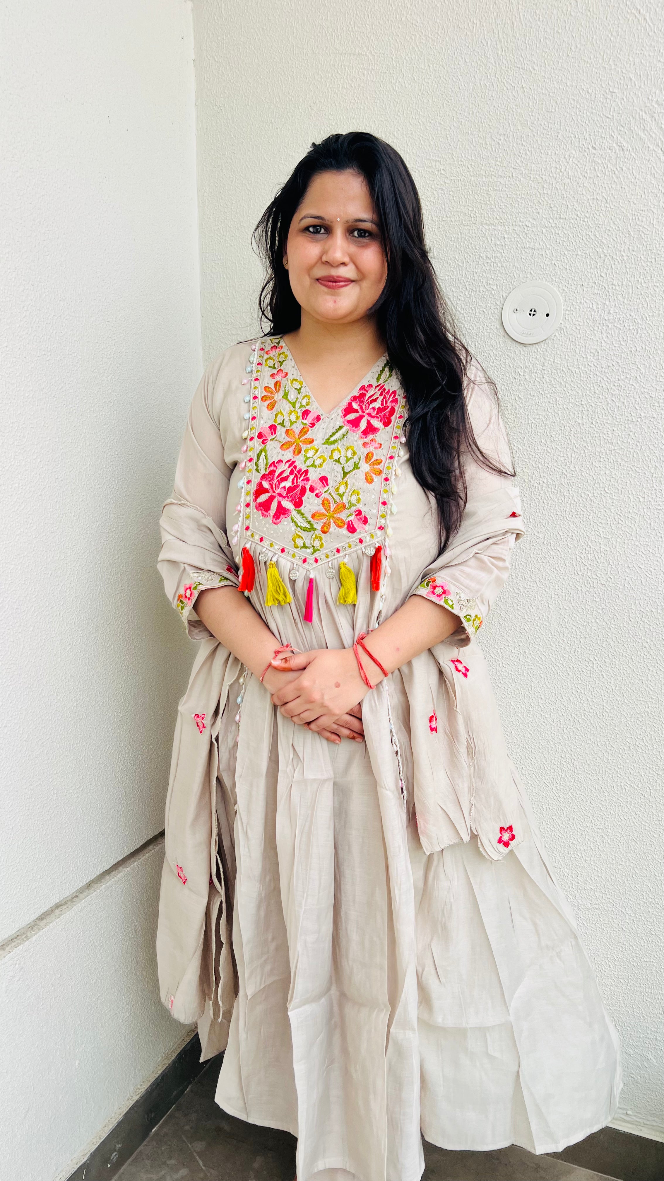 Ivory Embroidered Suit Set