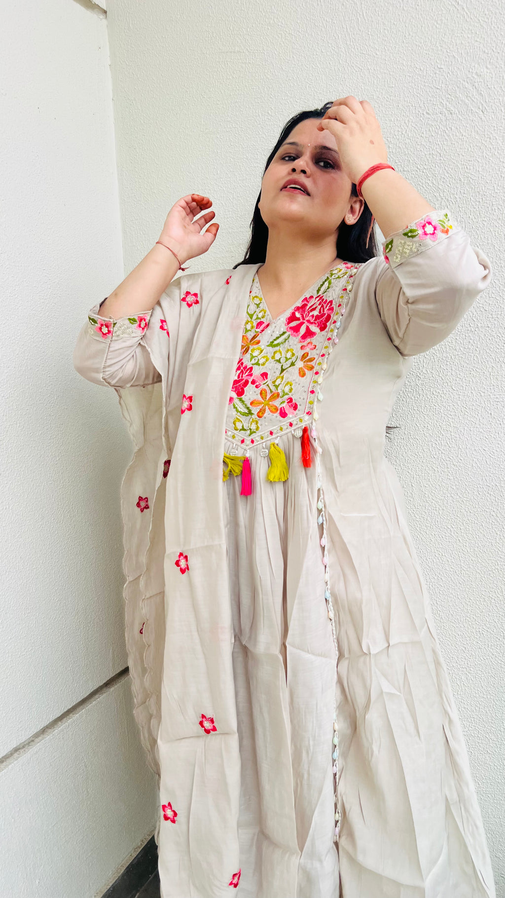 Ivory Embroidered Suit Set