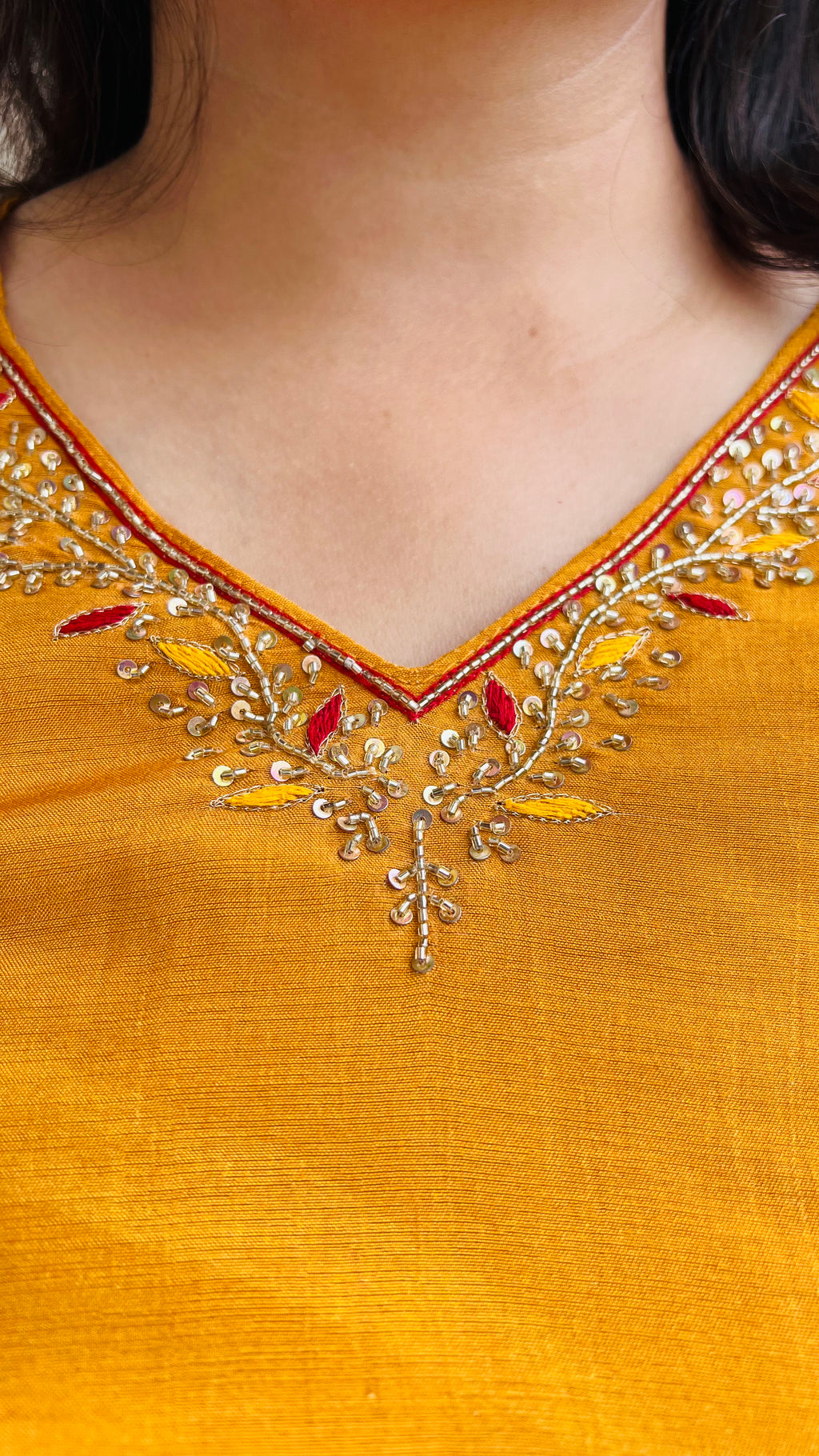 Mustard Premium Suit Set with Minimal Handwork