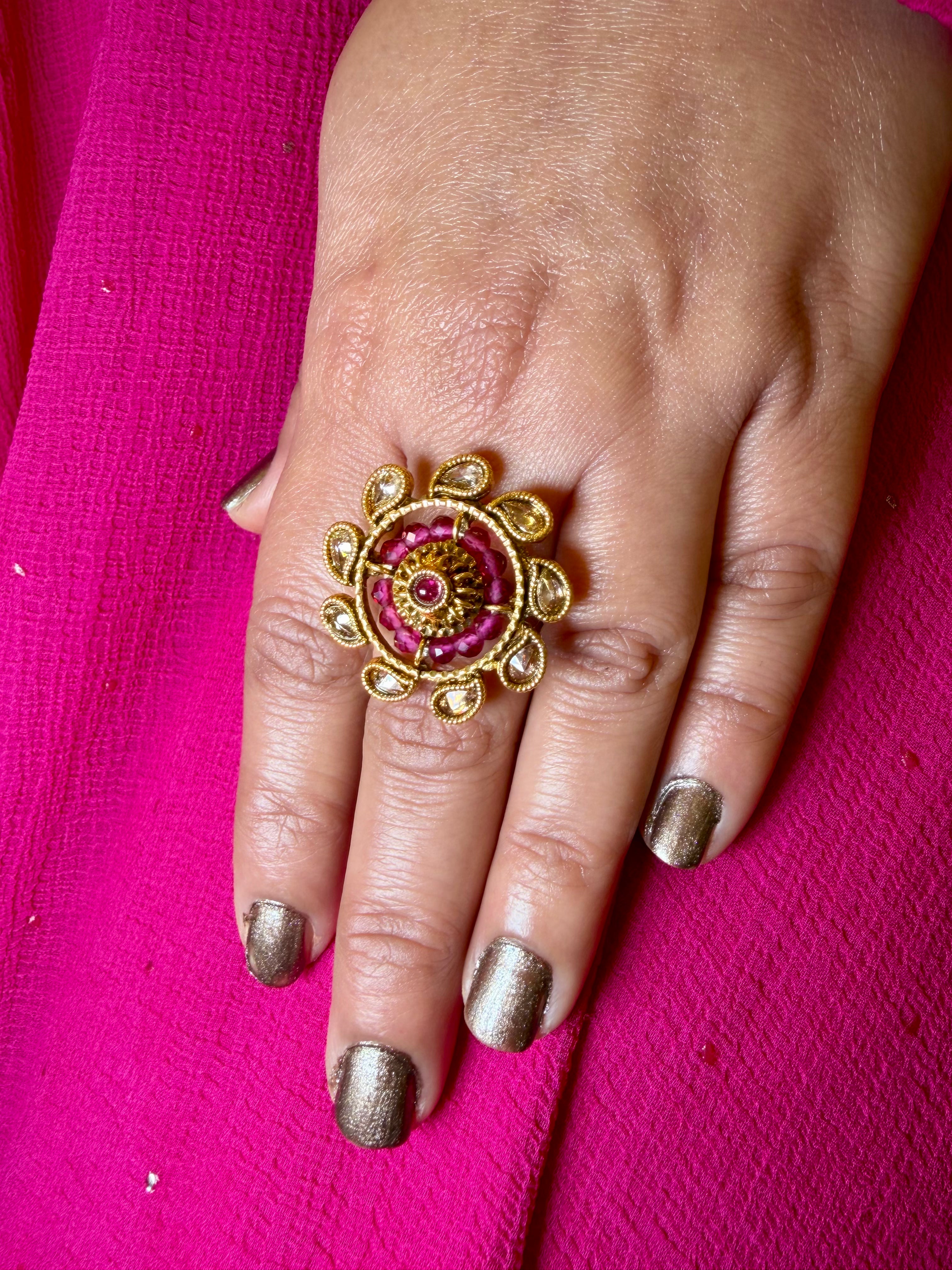 Pink Pear Heritage Ring