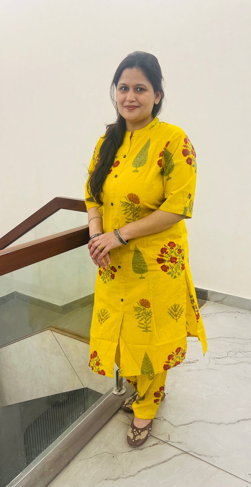 Yellow Cotton Printed Co-Ord Set