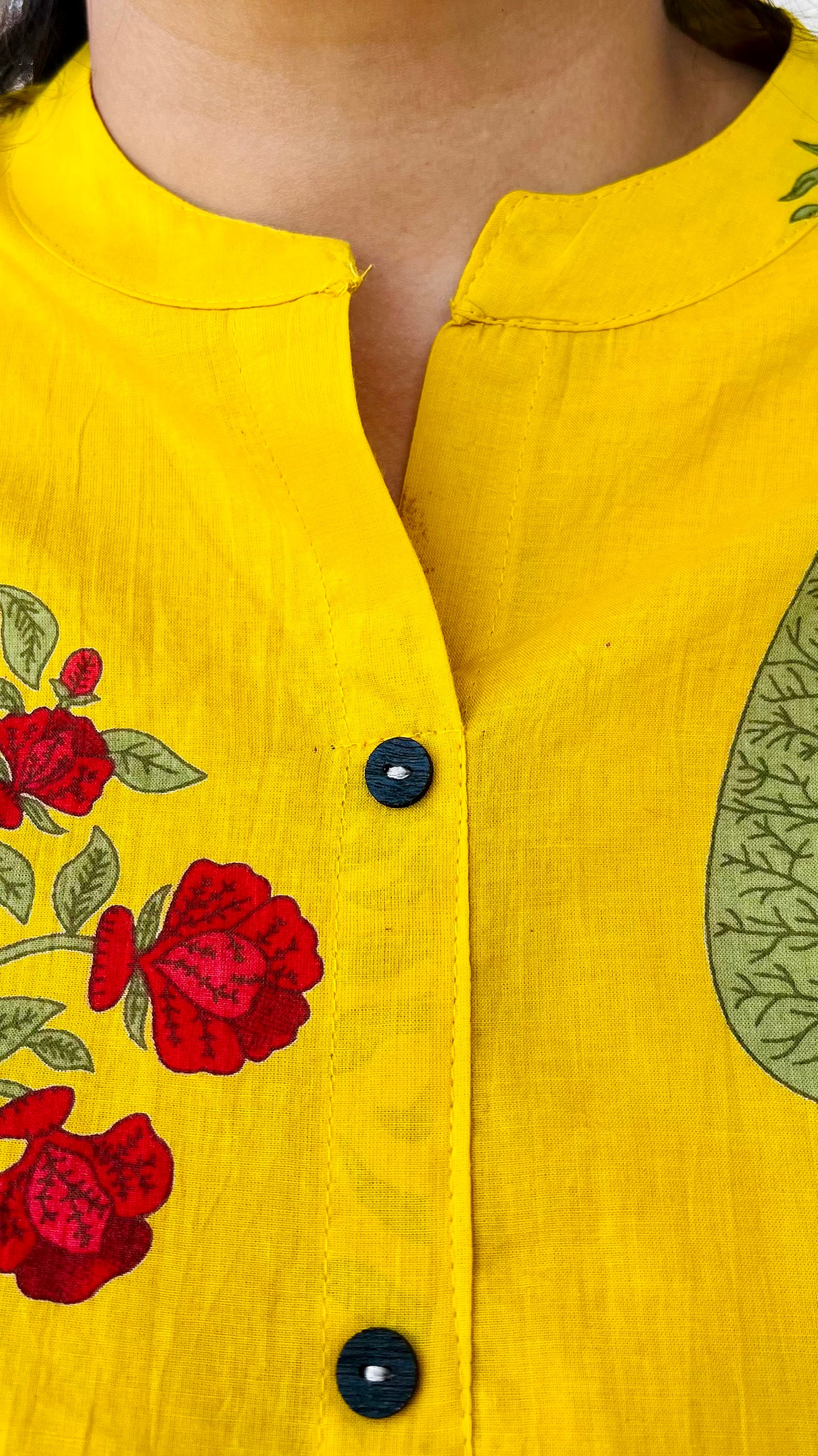 Yellow Cotton Printed Co-Ord Set