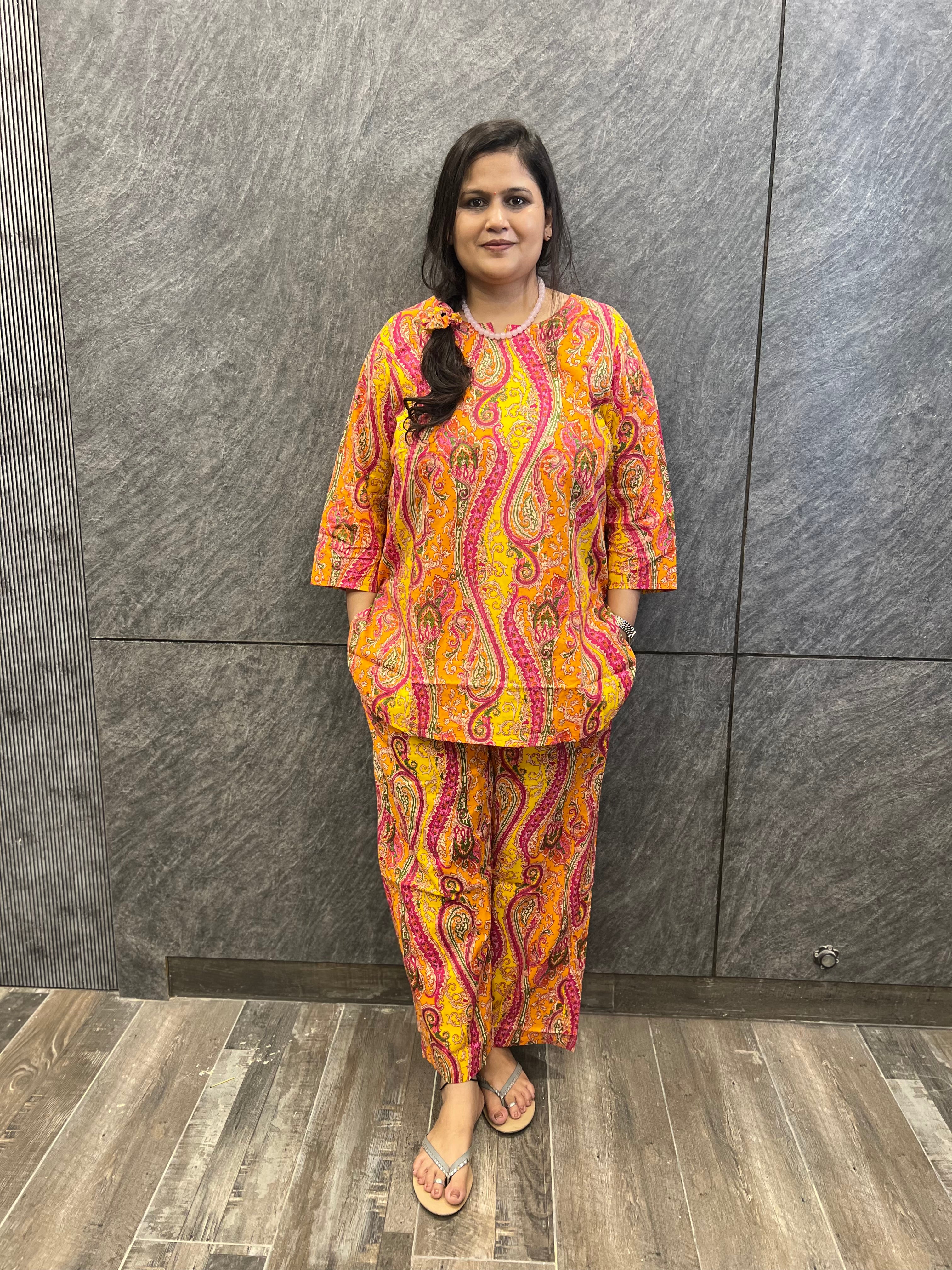 Multi-Color Digital Abstract Printed Co-ord Set