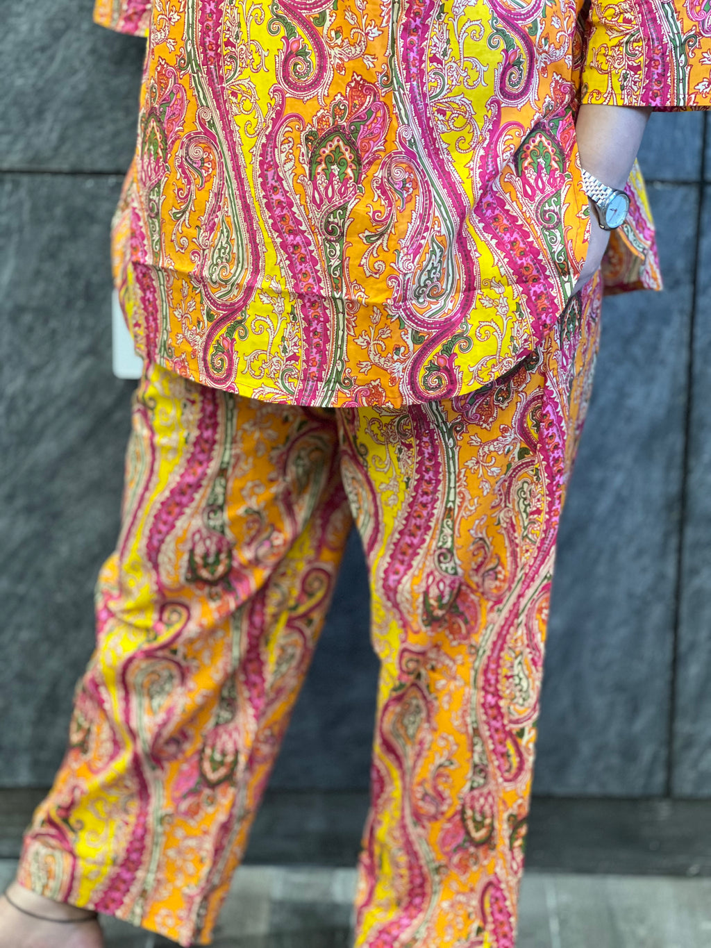 Multi-Color Digital Abstract Printed Co-ord Set