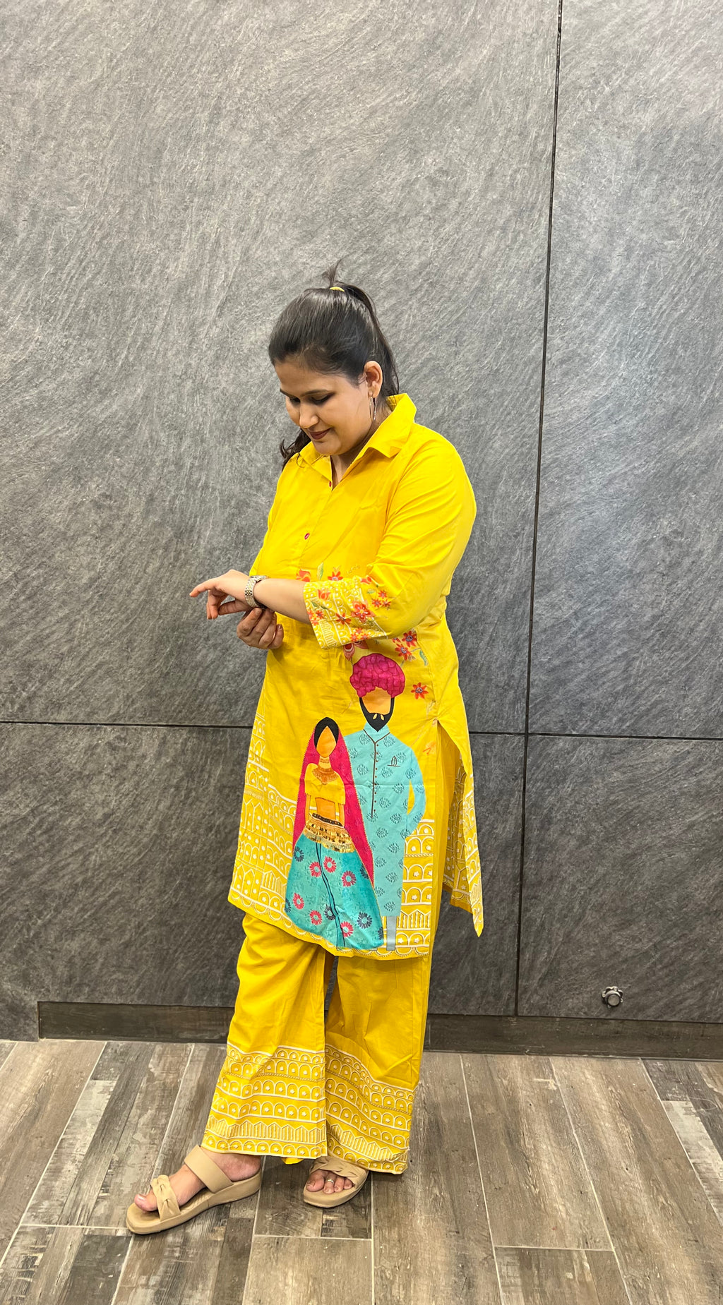 Yellow Urban Casual Cotton Co-ord Set