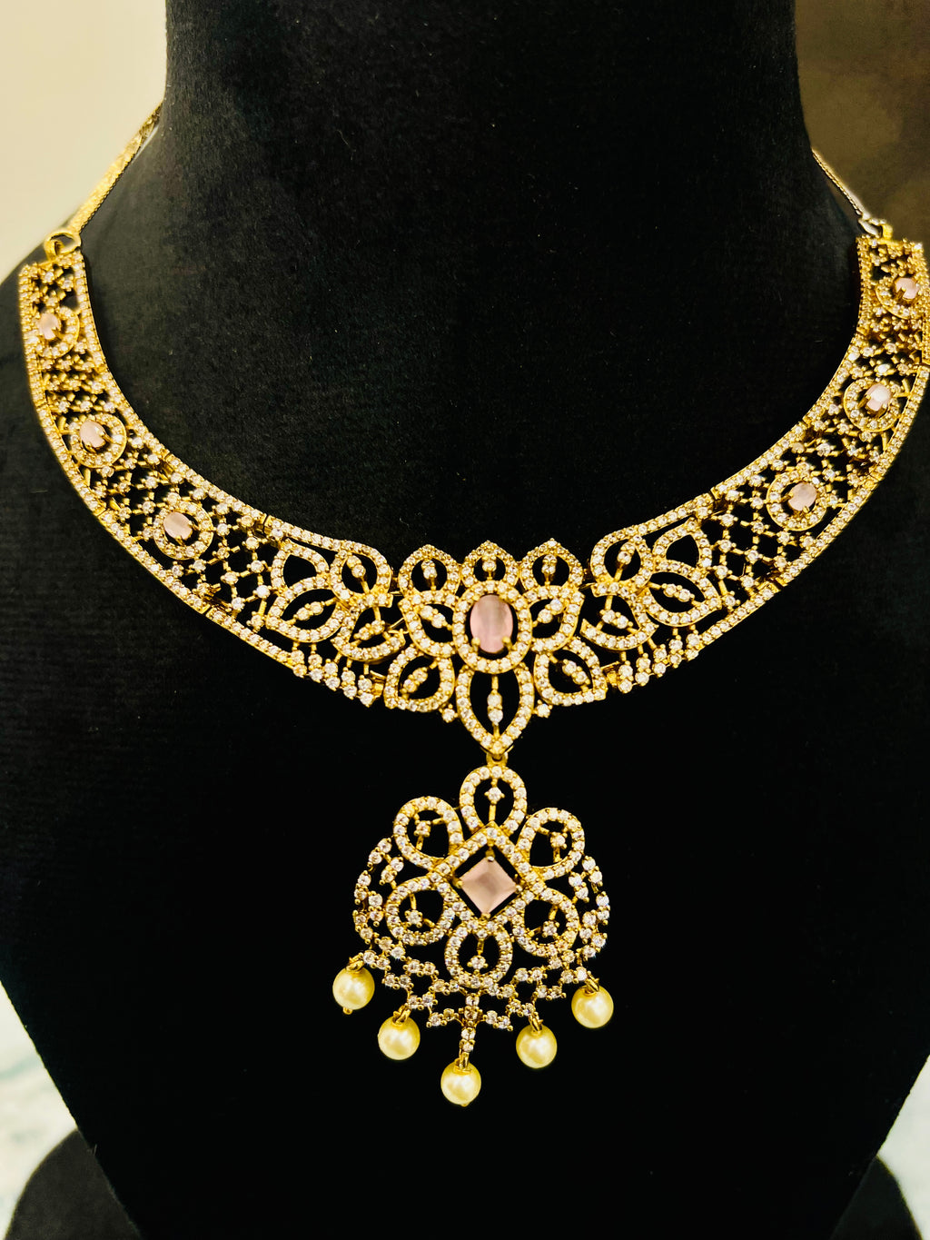 Baby Pink Anti-Tarnish Neckpiece Set