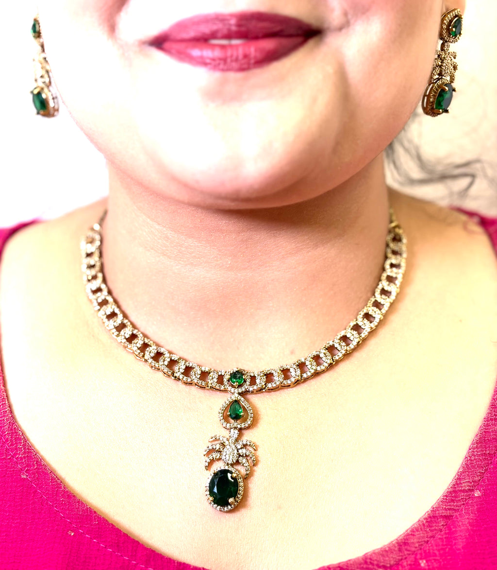 Modern Mehendi AD Neckpiece Set