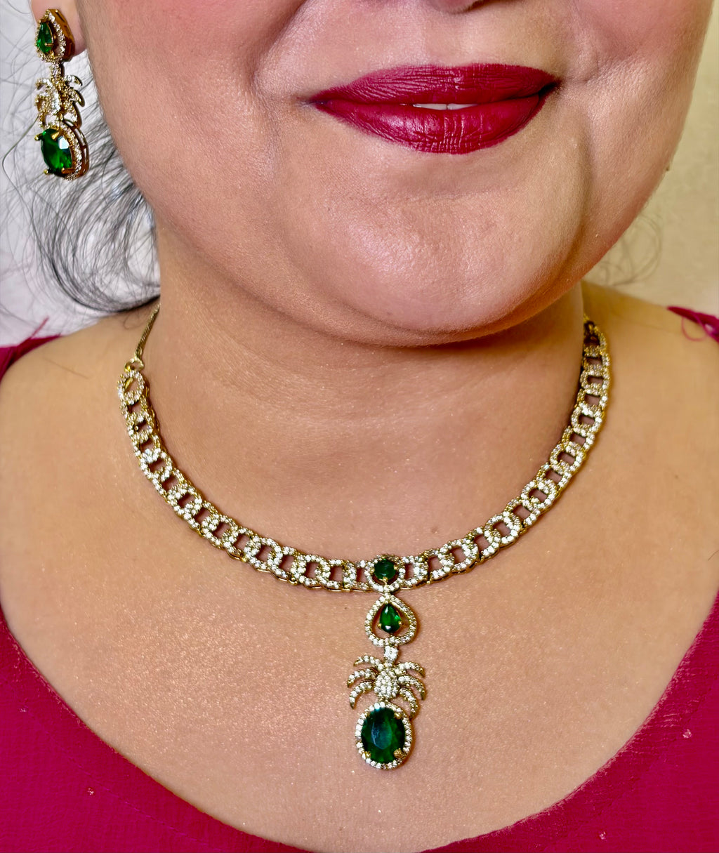 Modern Mehendi AD Neckpiece Set