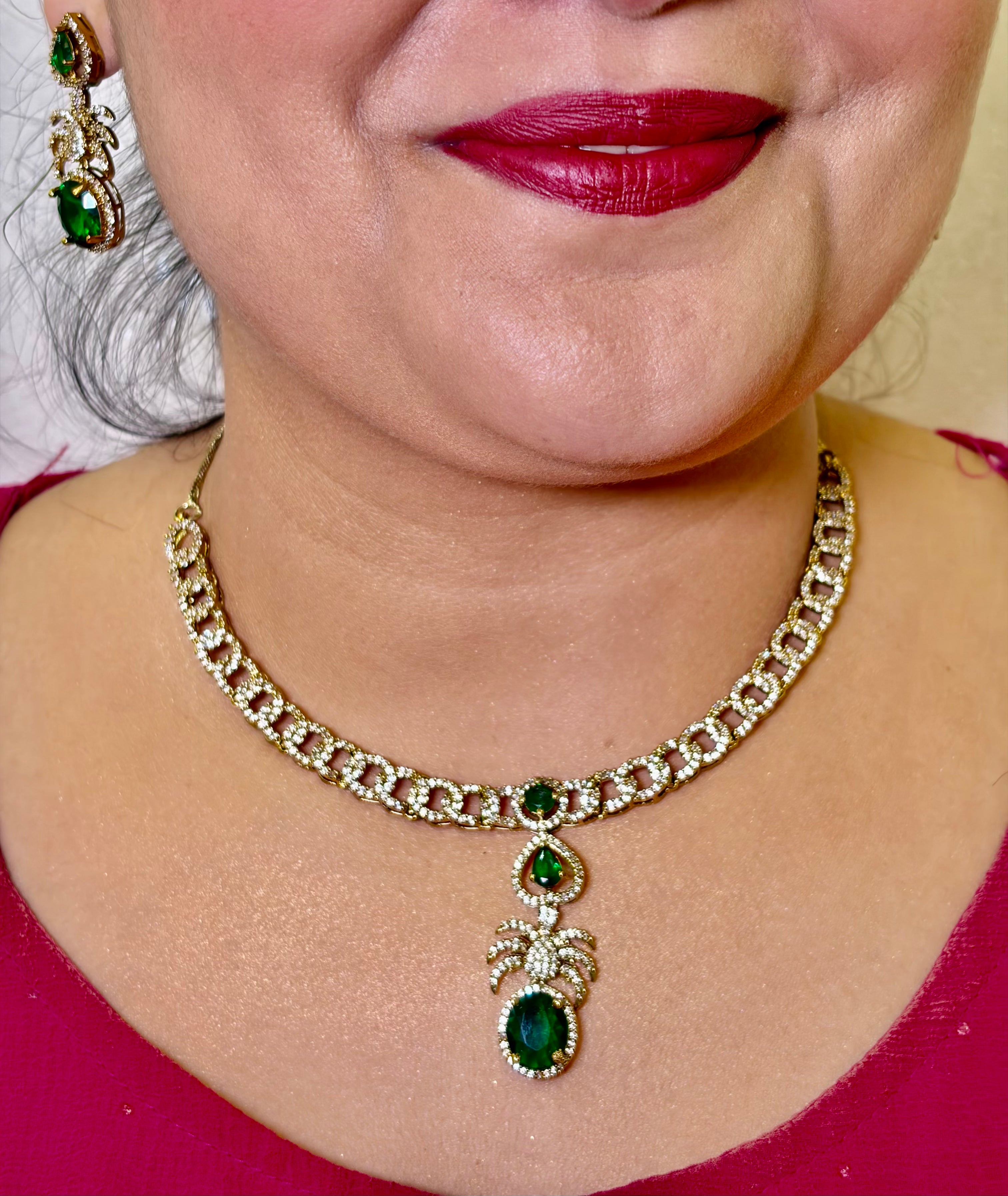 Modern Mehendi AD Neckpiece Set