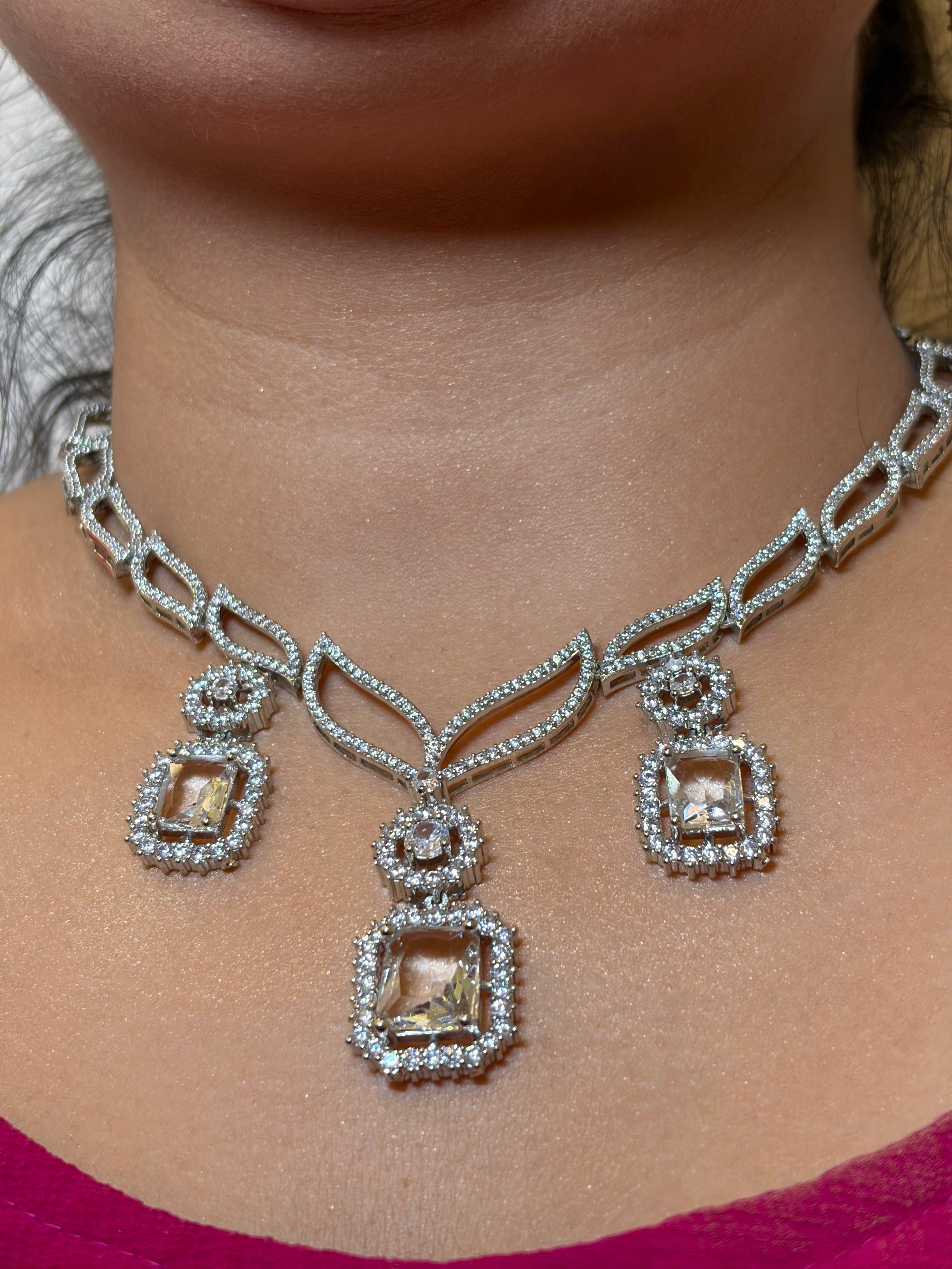 Silver AD Neckpiece Set