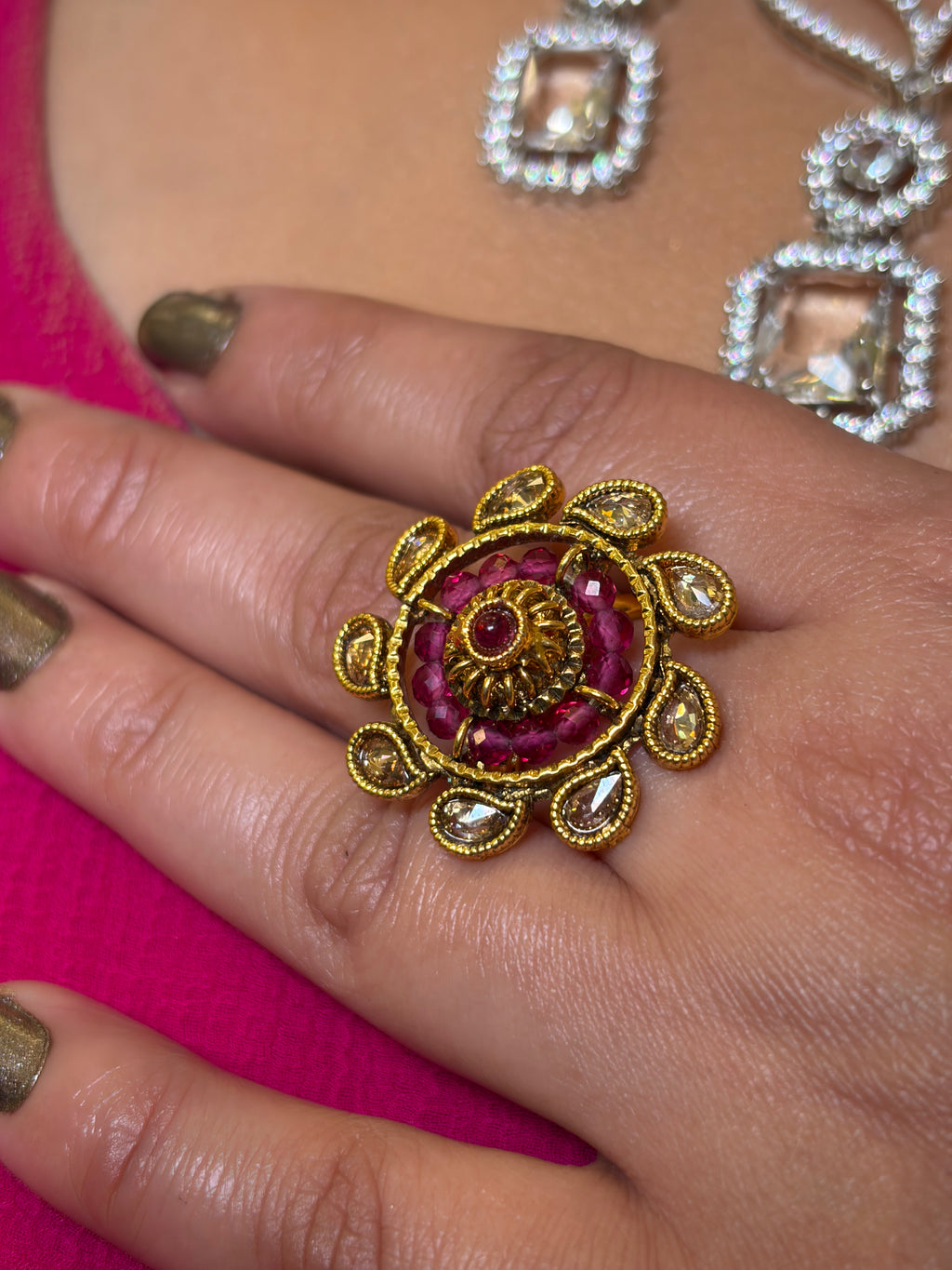 Pink Pear Heritage Ring