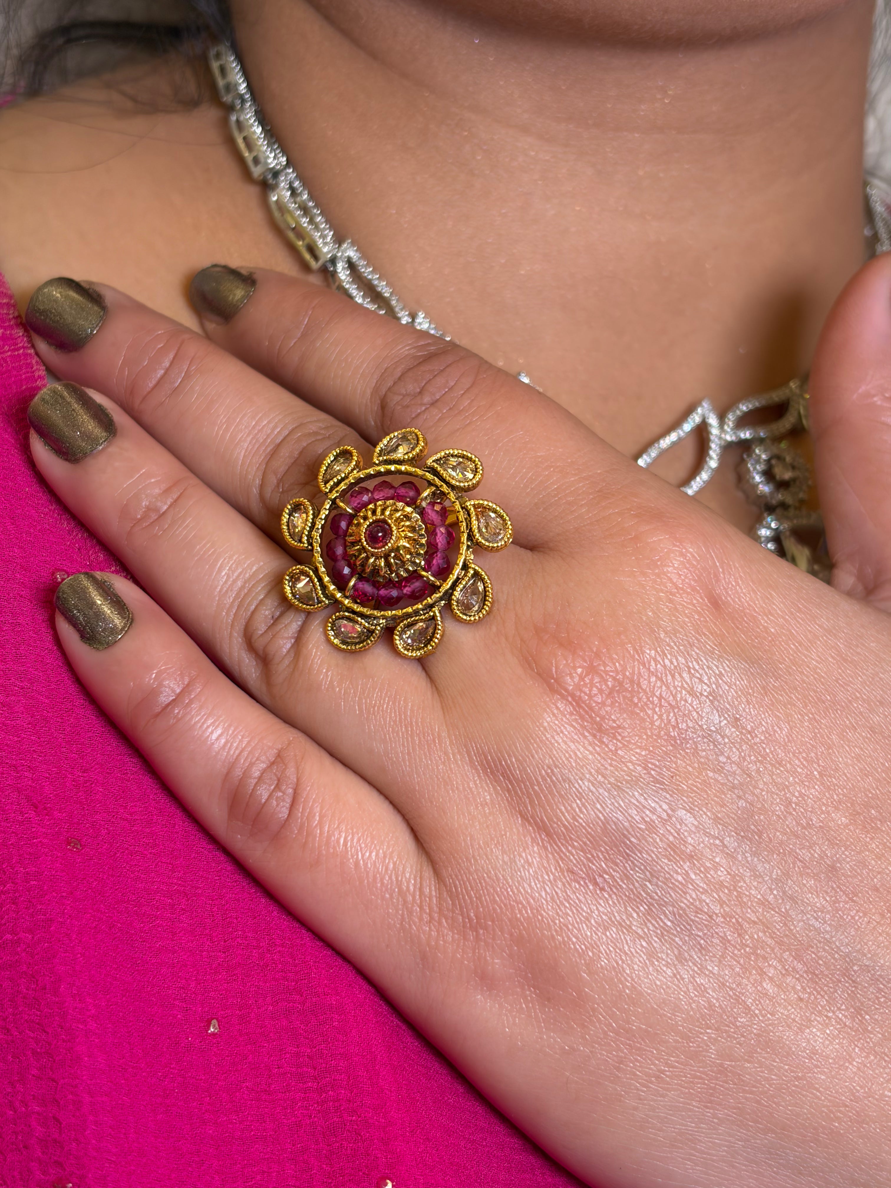 Pink Pear Heritage Ring