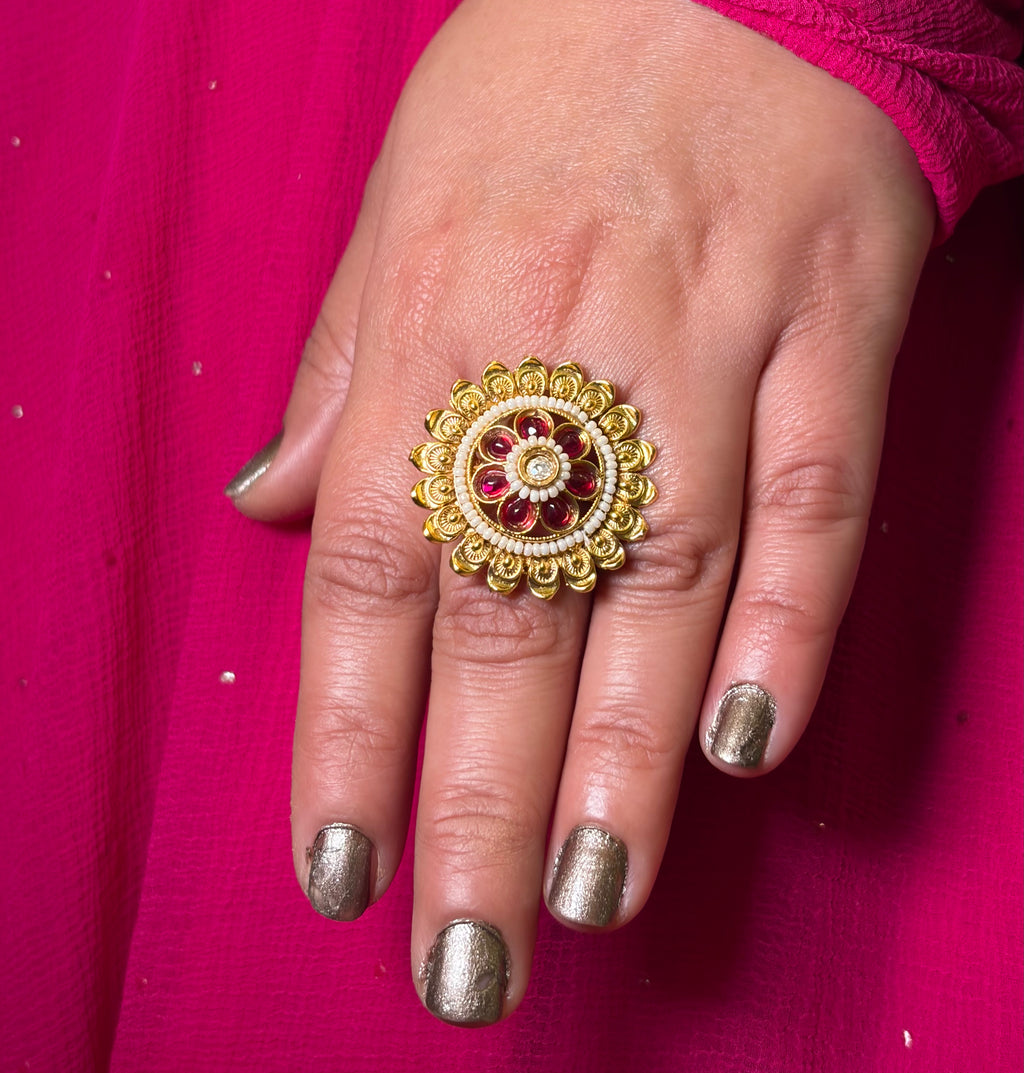 White Pink Heritage Ring
