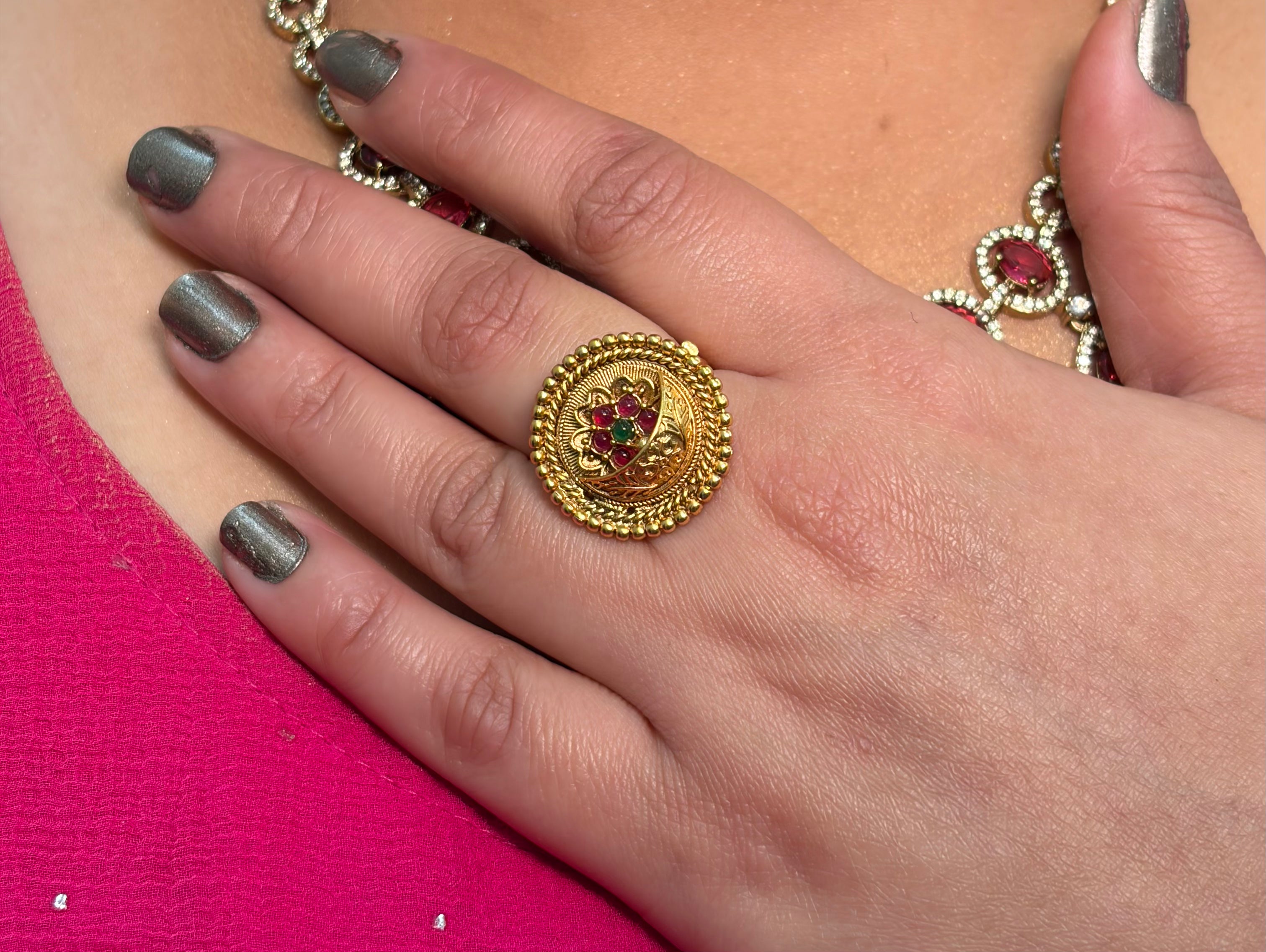 Pink Minimal Small Ring