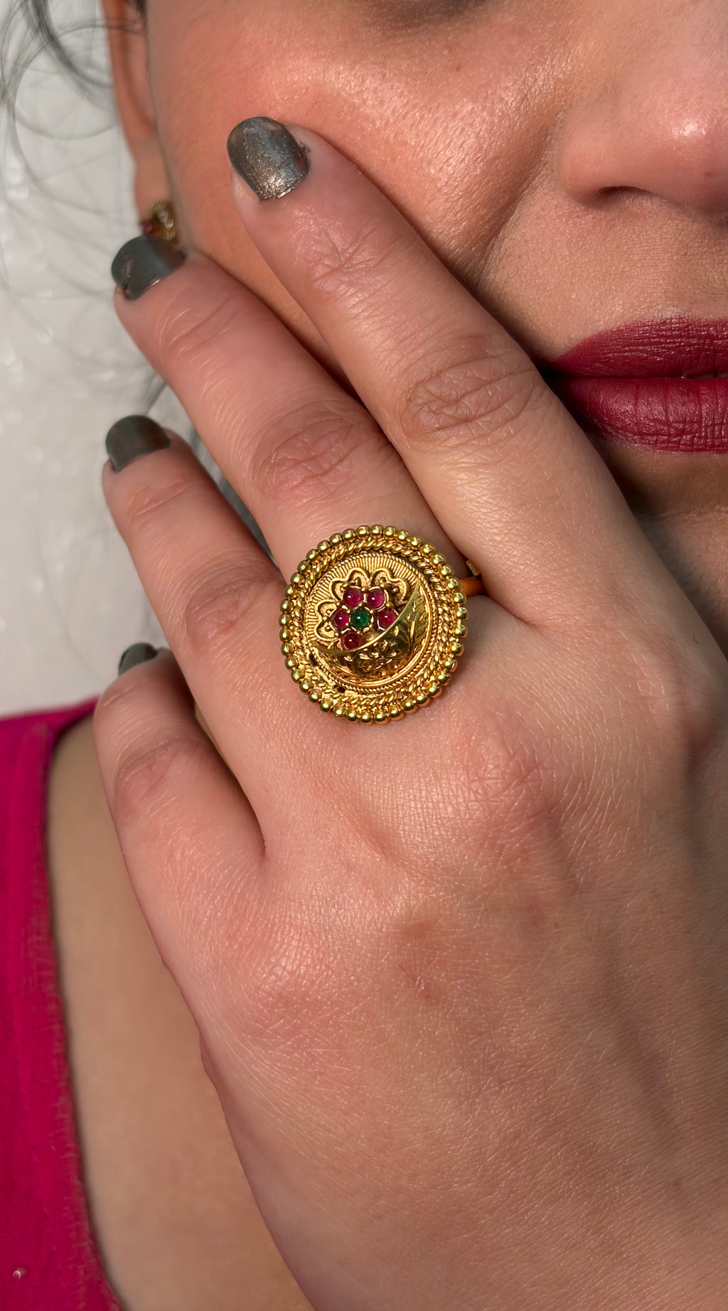 Pink Minimal Small Ring