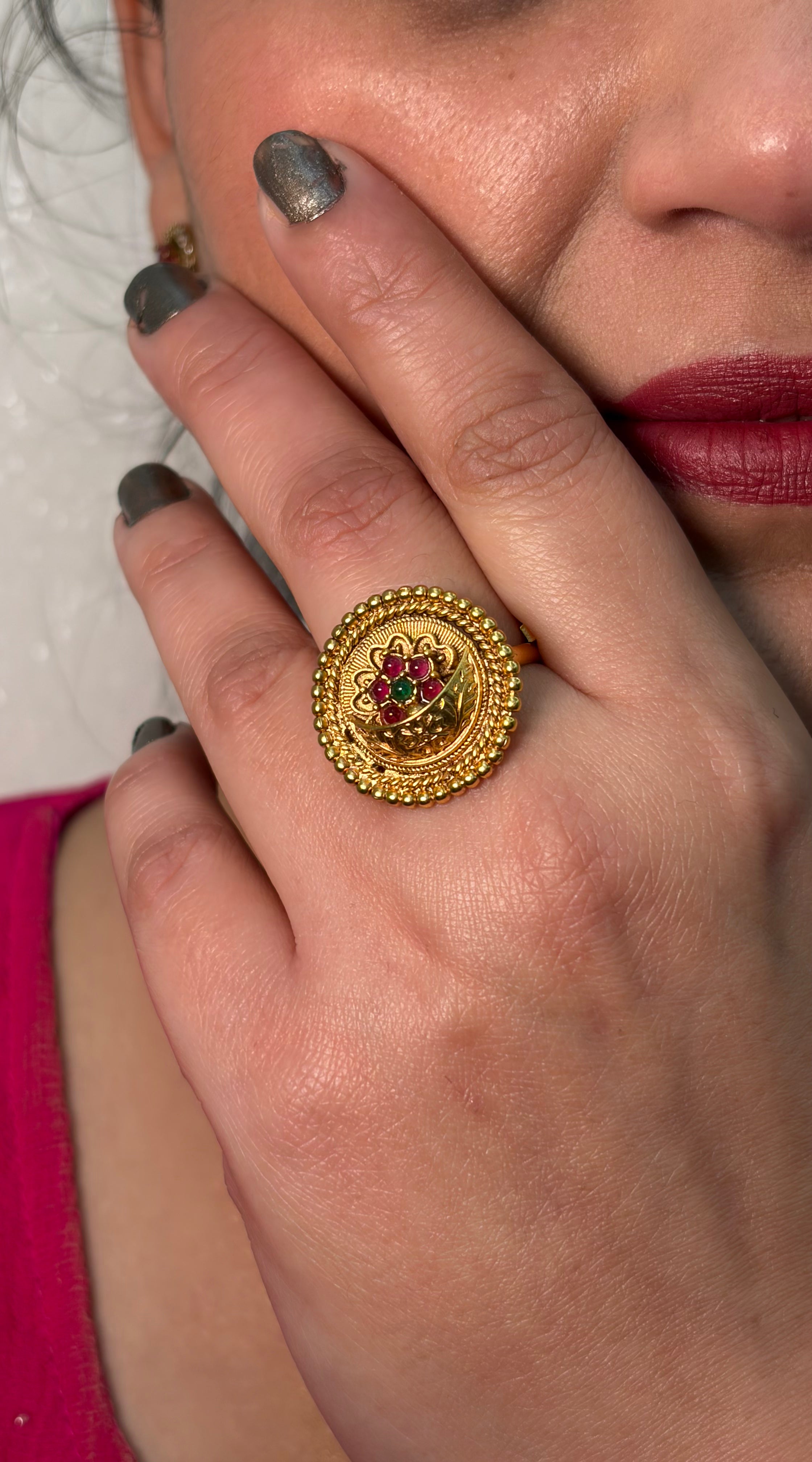 Pink Minimal Small Ring