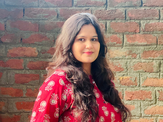 Red Printed Cotton A-Line Kurta