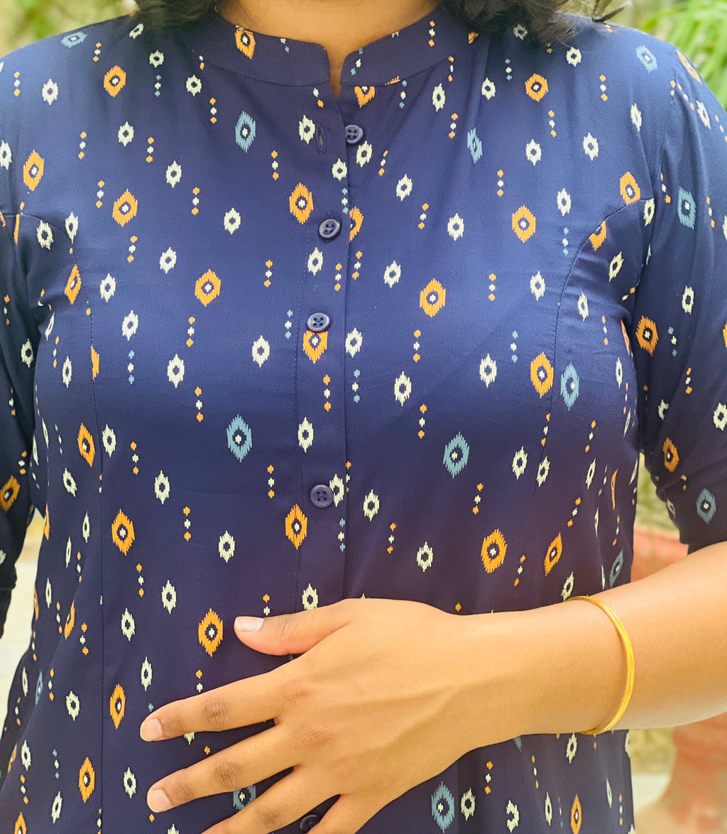 Blue Rayon Short Kurti