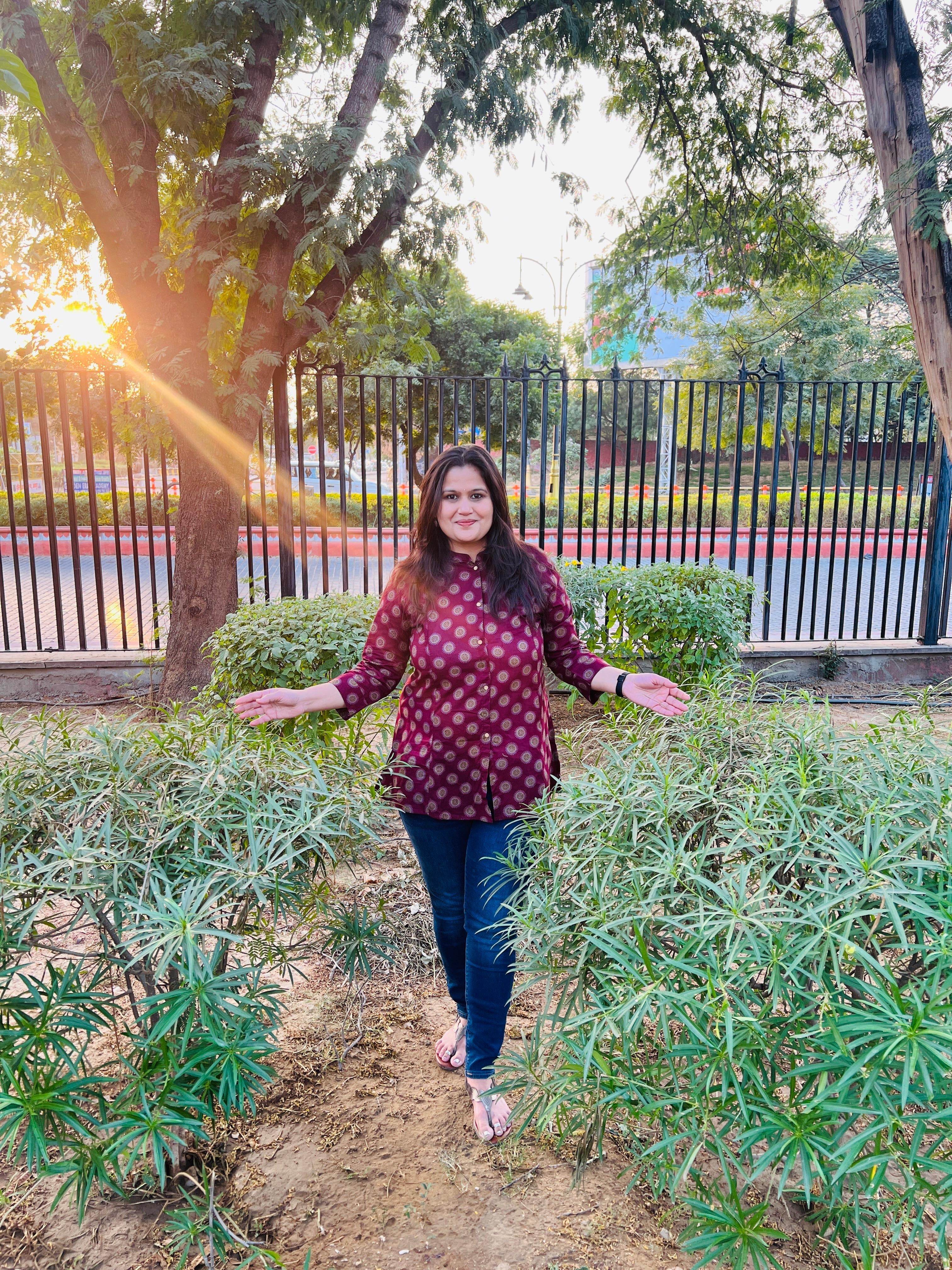 Magenta Printed Cotton Short Kurti