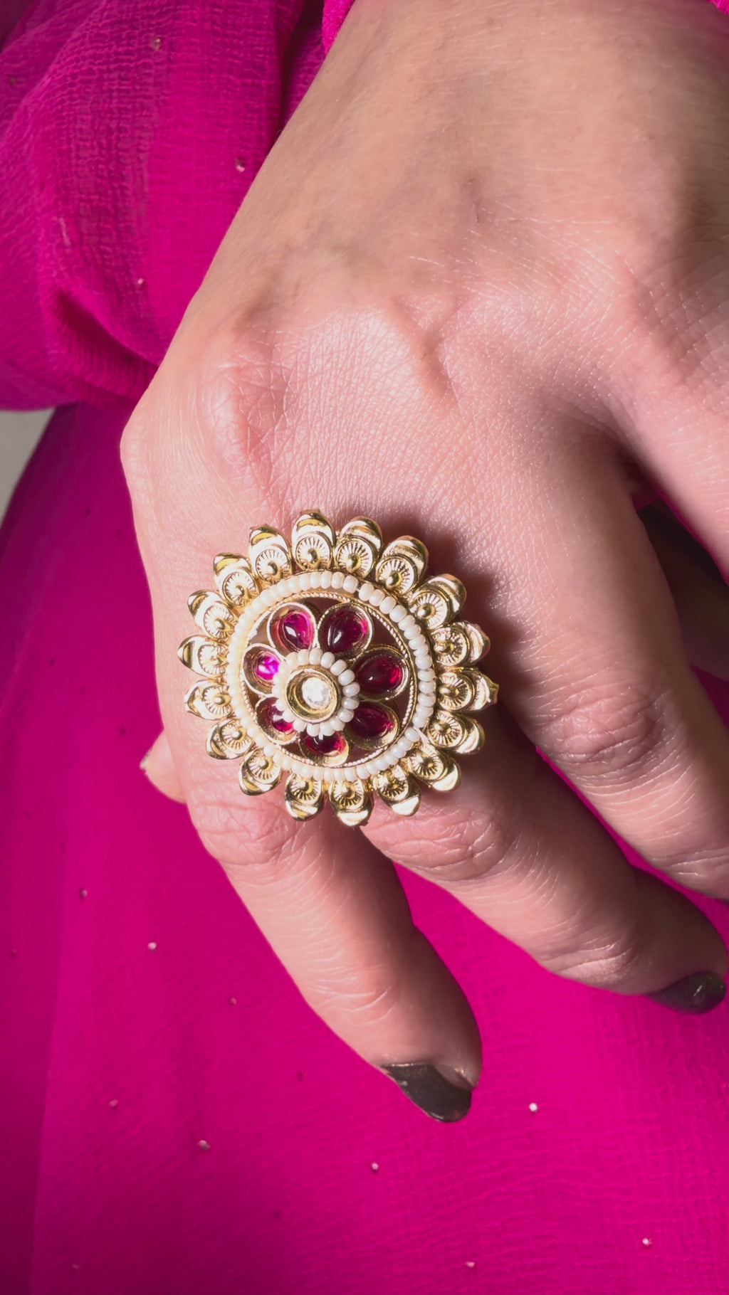 White Pink Heritage Ring
