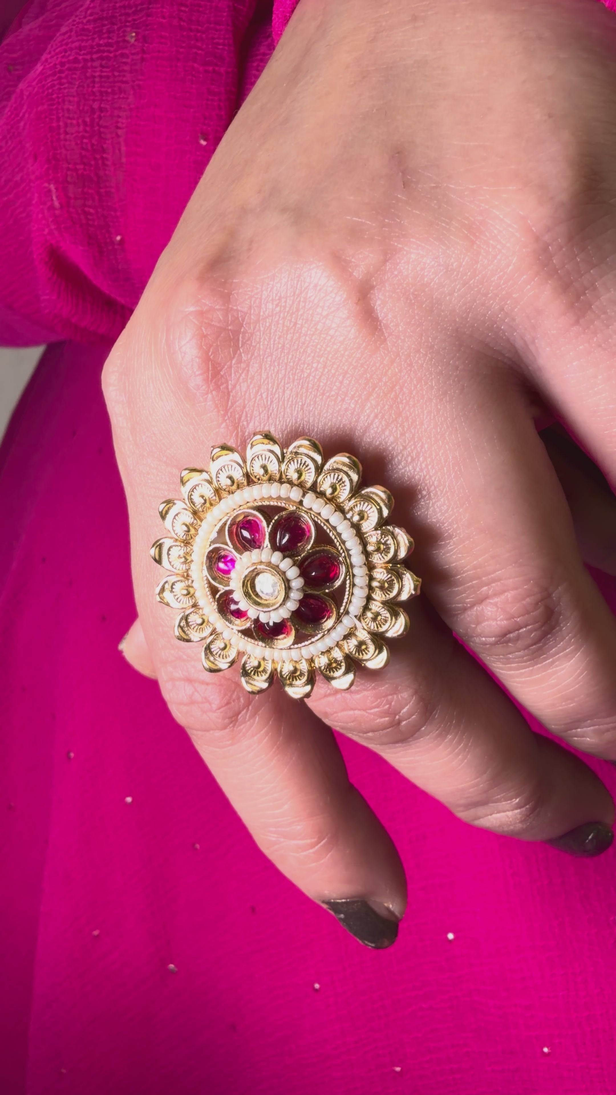 White Pink Heritage Ring